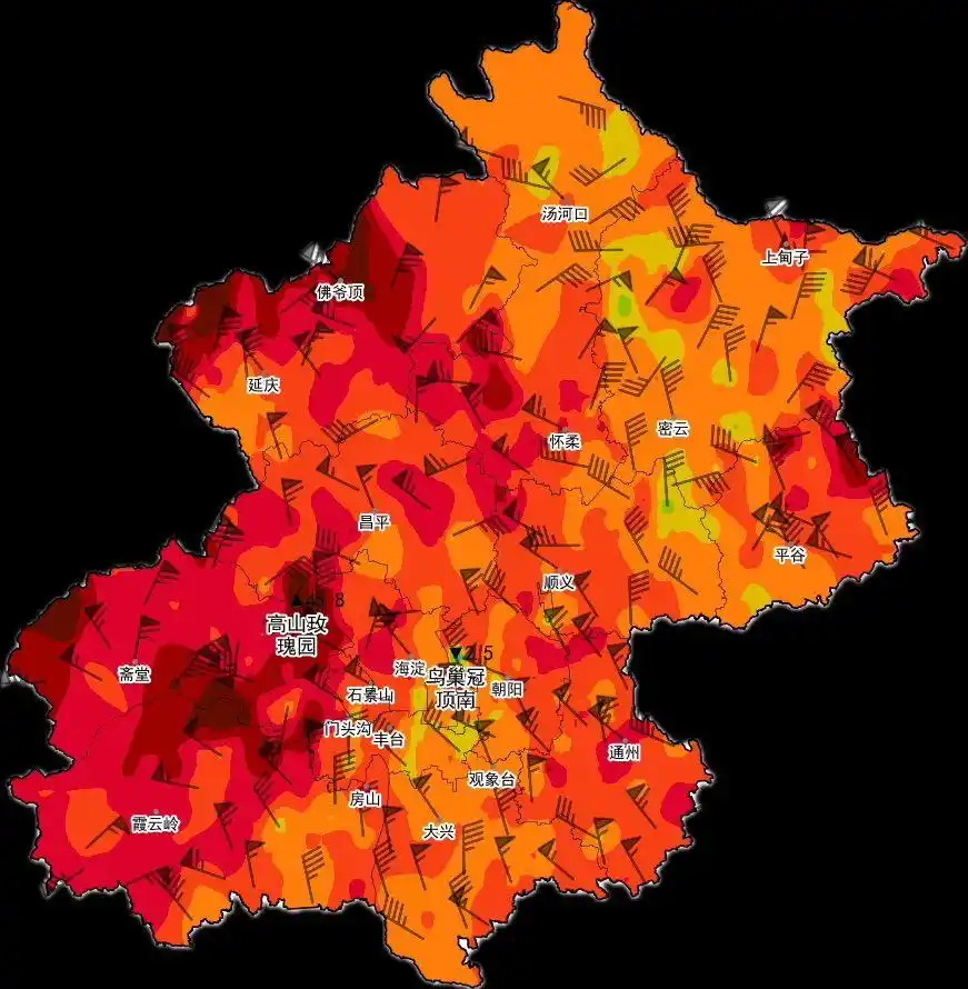 北京20个国家级气象站中有13个站极大风突破近十年4月同期极值 北京20个国家级气象站中有13个站极大风突破近十年4月同期极值