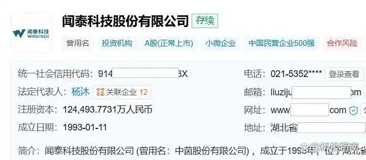 闻泰科技企业注册登记 闻泰科技企业注册登记